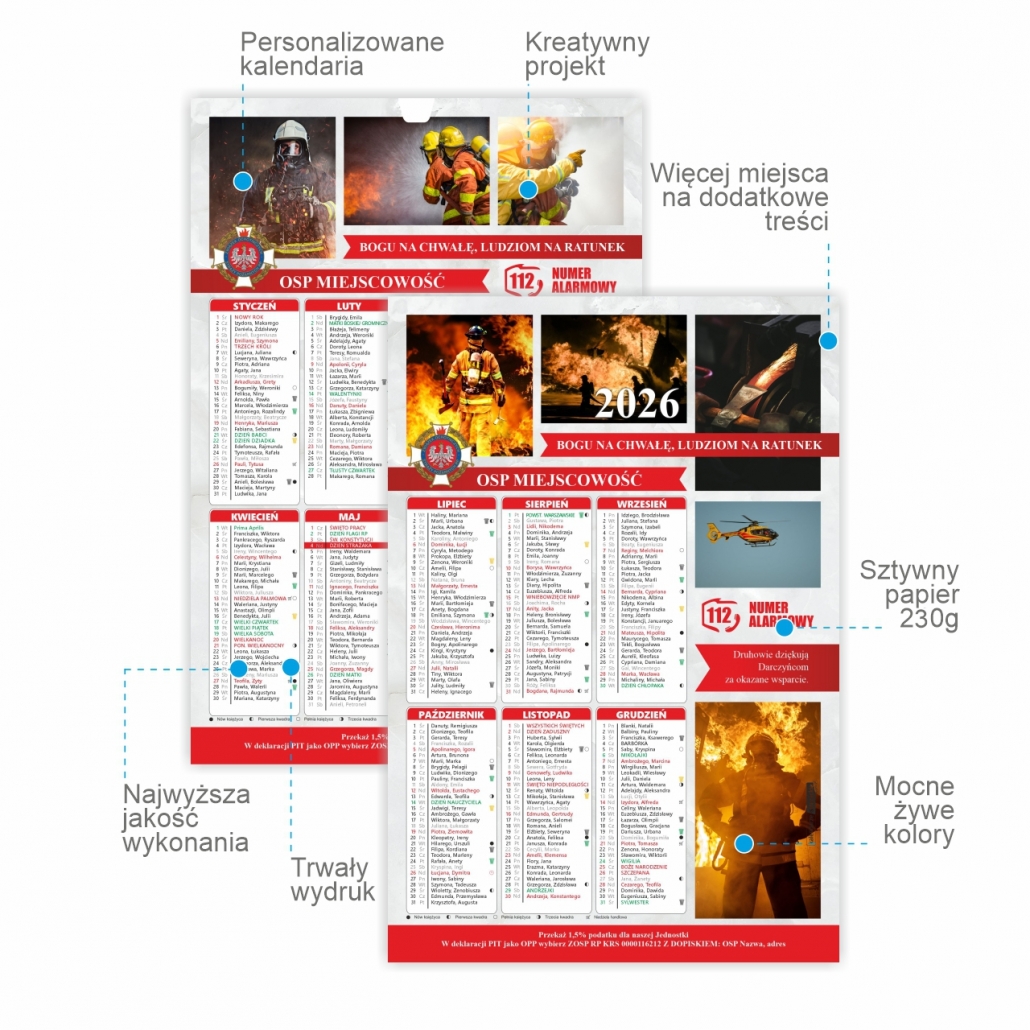 kalednarz dwustronny A3